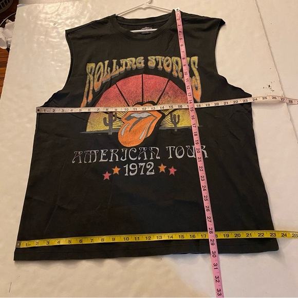 Rolling Stones Muscle Tee Mens Size Large Unisex Charcoal Tshirt American Tour - Picture 9 of 9